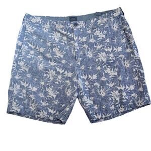 J CREW Stanton Linen Blend 9" Chino Shorts Blue Floral Print Flat Front Men's 38